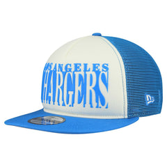 Los Angeles Chargers New Era Cutout A-Frame 9FIFTY Snapback Hat - Cream/Powder Blue - NFL