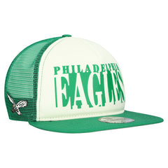 Philadelphia Eagles New Era Throwback Cutout A-Frame 9FIFTY Snapback Hat - Cream/Kelly Green - NFL
