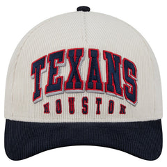 Houston Texans New Era Two-Tone Sided Corduroy 9FORTY A-Frame Adjustable Hat - Cream/Navy - NFL