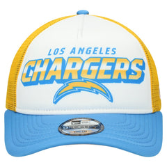 Los Angeles Chargers New Era Youth Streak 9FORTY A-Frame Adjustable Hat - White/Powder Blue - NFL