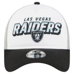 Las Vegas Raiders New Era Youth Streak 9FORTY A-Frame Adjustable Hat - White/Black - NFL