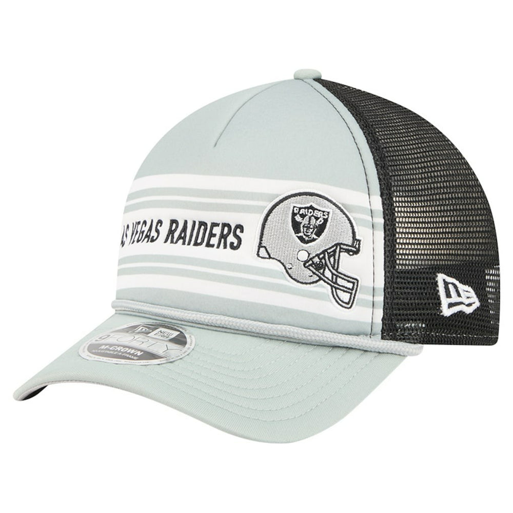 Las Vegas Raiders New Era Linear A-Frame 9FORTY Adjustable Hat - Silver - NFL