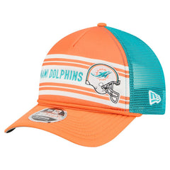 Miami Dolphins New Era Linear A-Frame 9FORTY Adjustable Hat - Orange - NFL