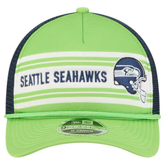 Seattle Seahawks New Era Linear A-Frame 9FORTY Adjustable Hat - Neon Green - NFL
