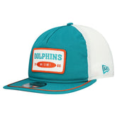 Miami Dolphins New Era Patch 19TWENTY Adjustable Hat - Aqua/White - NFL