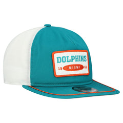 Miami Dolphins New Era Patch 19TWENTY Adjustable Hat - Aqua/White - NFL