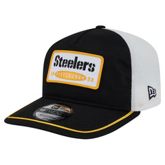Pittsburgh Steelers New Era Patch 19TWENTY Adjustable Hat - Black/White - NFL