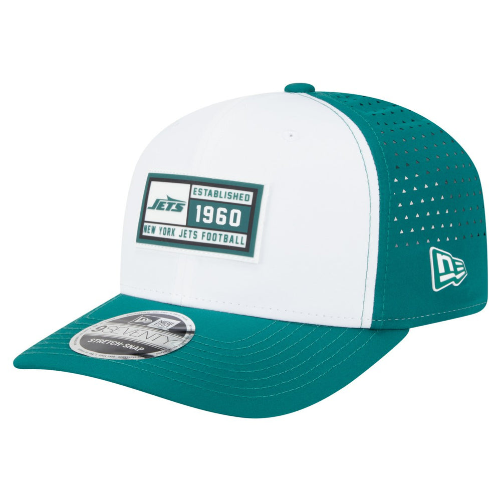 New York Jets New Era Established Patch 9SEVENTY Adjustable Hat - White/Green - NFL