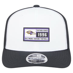Baltimore Ravens New Era Established Patch 9SEVENTY Adjustable Hat - White/Black - NFL