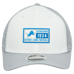 Detroit Lions New Era Established Patch 9SEVENTY Adjustable Hat - White/Silver - NFL