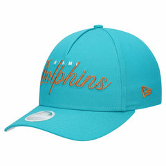 Miami Dolphins New Era Women's Metallic 9FORTY M-Crown A-Frame Adjustable Hat - Aqua - NFL