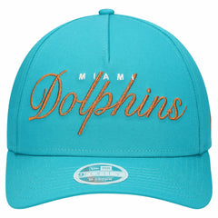 Miami Dolphins New Era Women's Metallic 9FORTY M-Crown A-Frame Adjustable Hat - Aqua - NFL