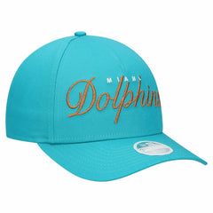 Miami Dolphins New Era Women's Metallic 9FORTY M-Crown A-Frame Adjustable Hat - Aqua - NFL