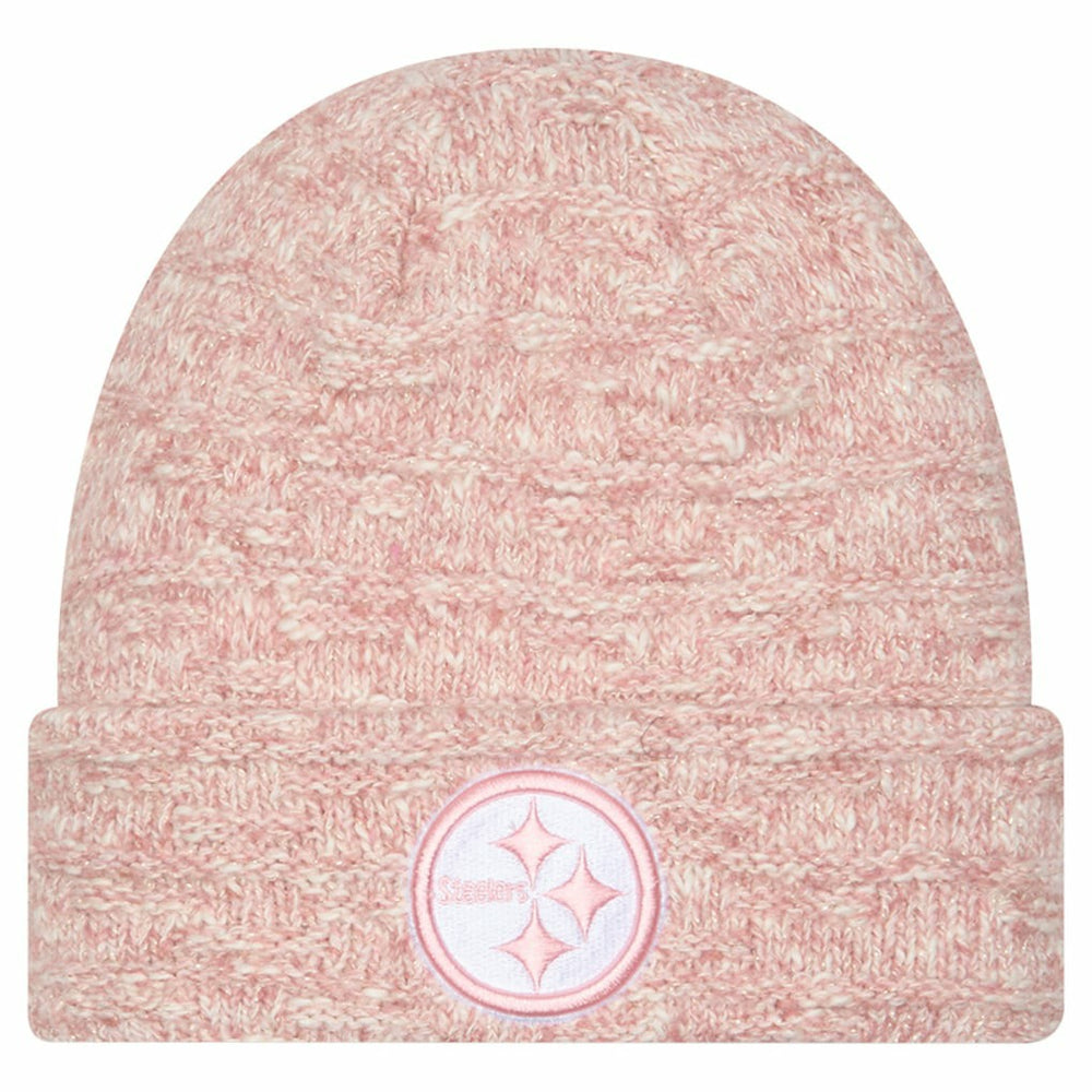 Pittsburgh Steelers New Era Women's Metallic Cuffed Knit Hat - Pink - NFL