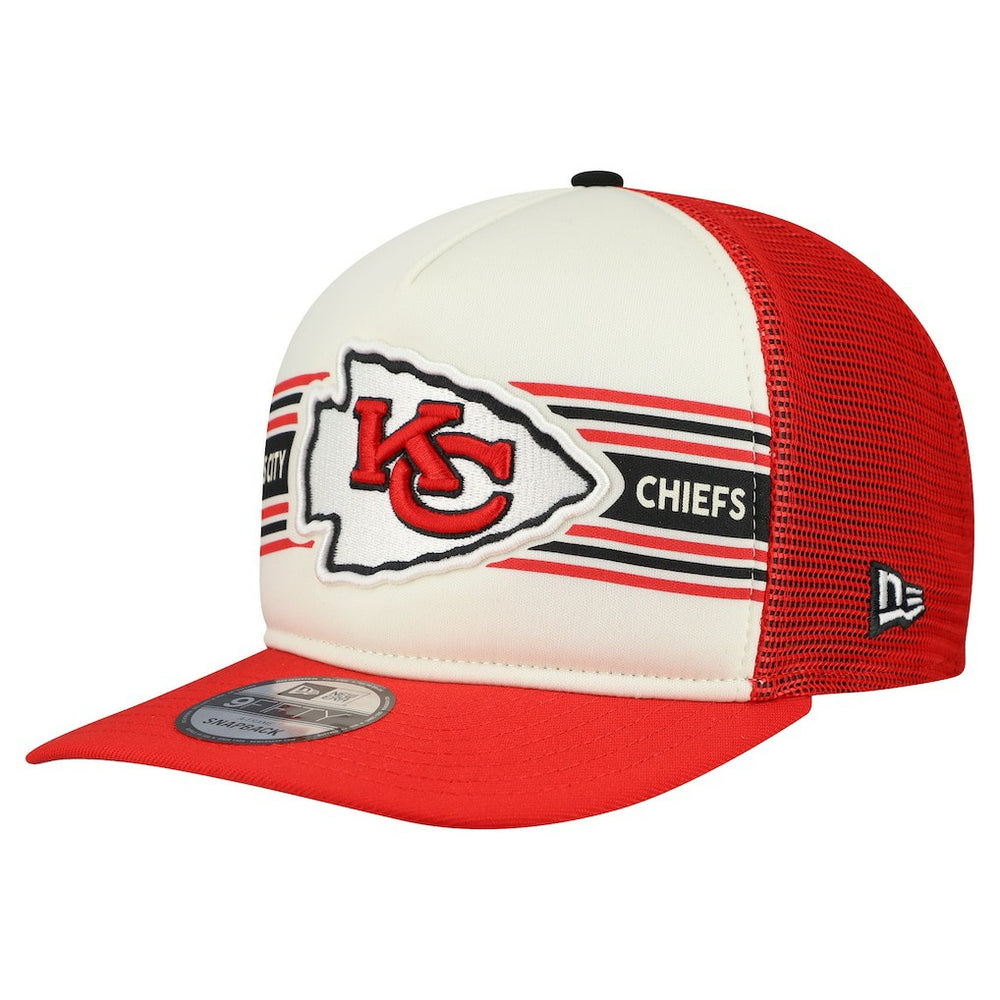 Kansas City Chiefs New Era Banner A-Frame 9FIFTY Snapback Hat - Cream/Red - NFL