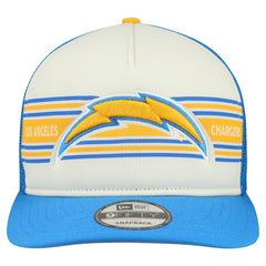 Los Angeles Chargers New Era Banner A-Frame 9FIFTY Snapback Hat - Cream/Powder Blue - NFL
