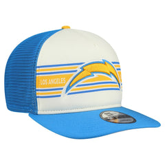 Los Angeles Chargers New Era Banner A-Frame 9FIFTY Snapback Hat - Cream/Powder Blue - NFL