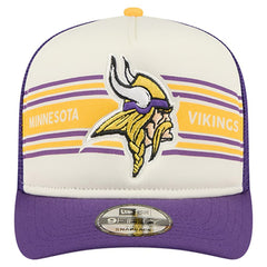 Minnesota Vikings New Era Banner A-Frame 9FIFTY Trucker Snapback Hat - Cream/Purple - NFL