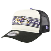 Baltimore Ravens New Era Banner A-Frame 9FIFTY Trucker Snapback Hat - Cream/Black - NFL