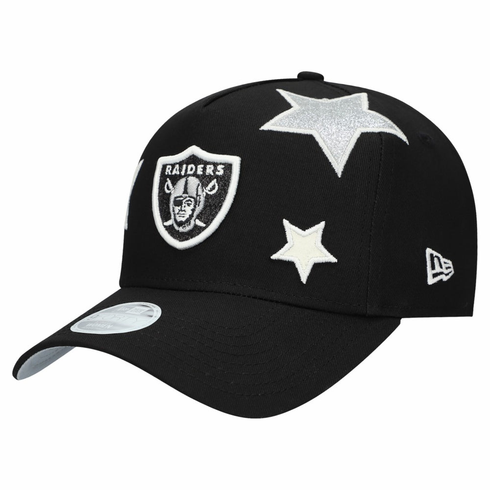 Las Vegas Raiders New Era Women's Stardom A-Frame 9FORTY Adjustable Hat - Black - NFL