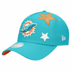 Miami Dolphins New Era Women's Stardom A-Frame 9FORTY Adjustable Hat - Aqua - NFL