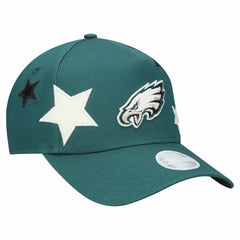 Philadelphia Eagles New Era Women's Stardom A-Frame 9FORTY Adjustable Hat - Midnight Green - NFL
