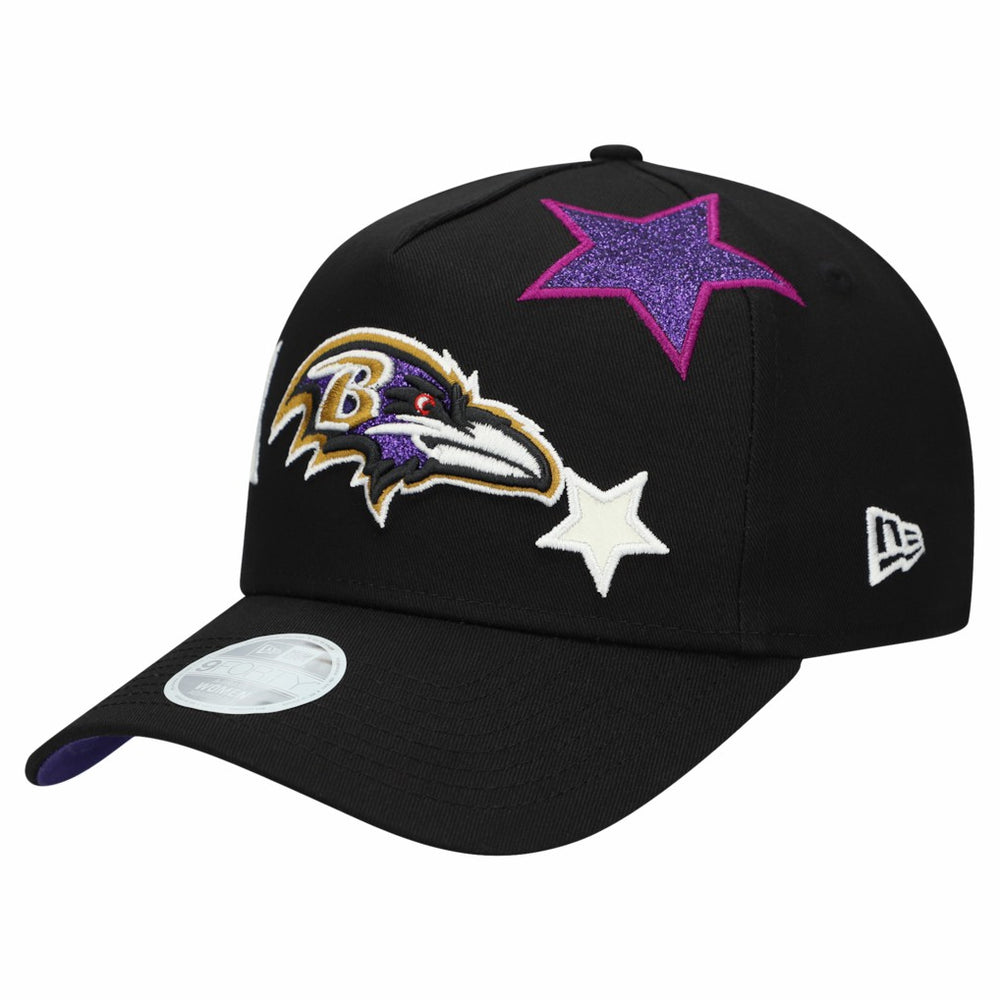 Baltimore Ravens New Era Women's Stardom A-Frame 9FORTY Adjustable Hat - Black - NFL