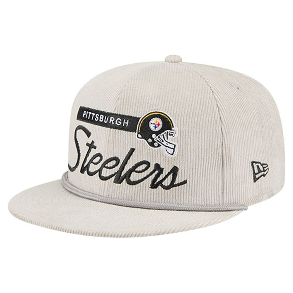 Pittsburgh Steelers New Era Cord Rope Corduroy 9FIFTY Snapback Hat - Gray - NFL