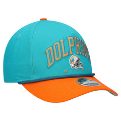 Miami Dolphins New Era Youth Arch COOLERA 9FORTY A-Frame Adjustable Hat - Aqua/Orange - NFL