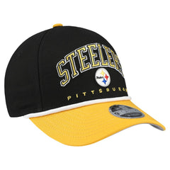 Pittsburgh Steelers New Era Youth Arch COOLERA 9FORTY A-Frame Adjustable Hat - Black/Gold - NFL