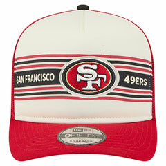San Francisco 49ers New Era Youth Banner 9FIFTY A-Frame Adjustable Trucker Hat - Cream/Scarlet - NFL