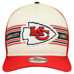 Kansas City Chiefs New Era Youth Banner 9FIFTY A-Frame Adjustable Trucker Hat - Cream/Red - NFL