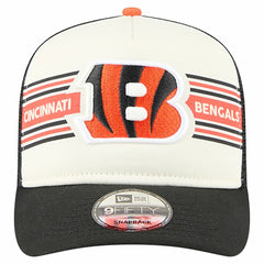 Cincinnati Bengals New Era Youth Banner 9FIFTY A-Frame Adjustable Trucker Hat - Cream/Black - NFL