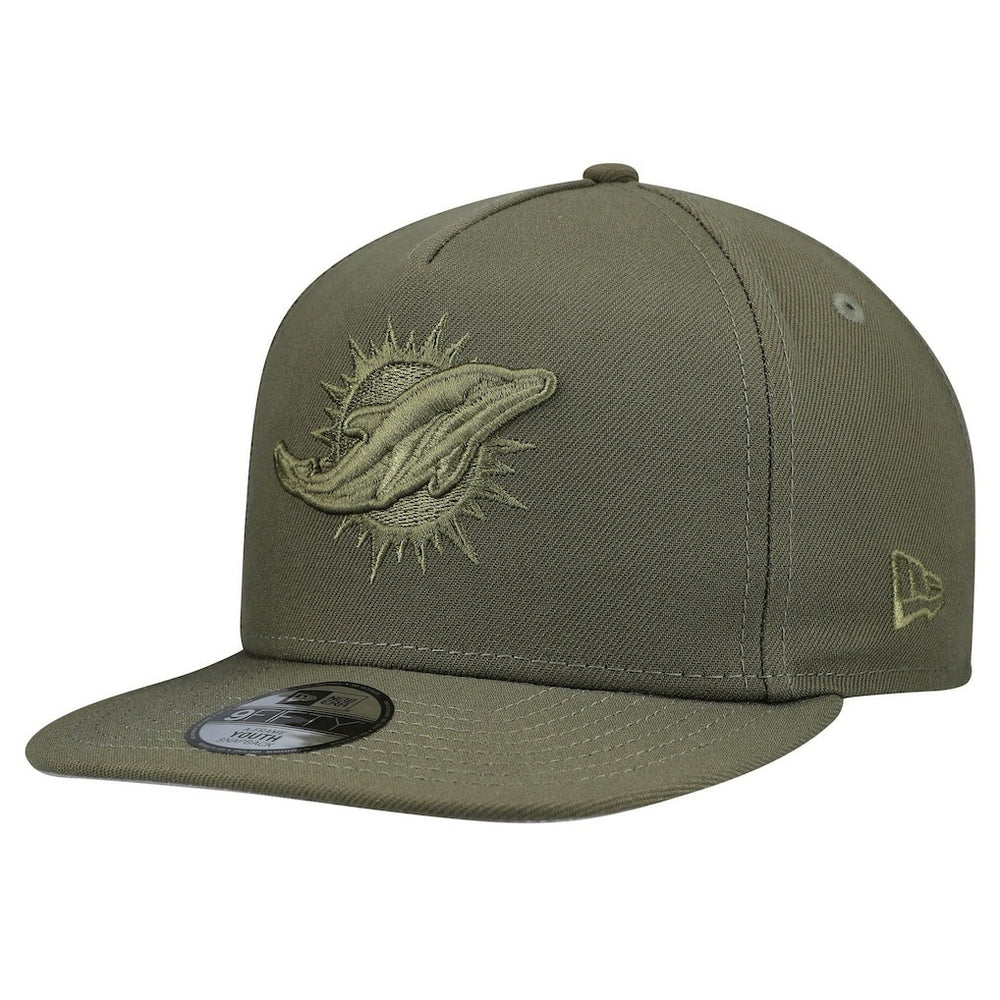Miami Dolphins New Era Youth Color Pack A-Frame 9FIFTY Snapback Hat - Olive - NFL