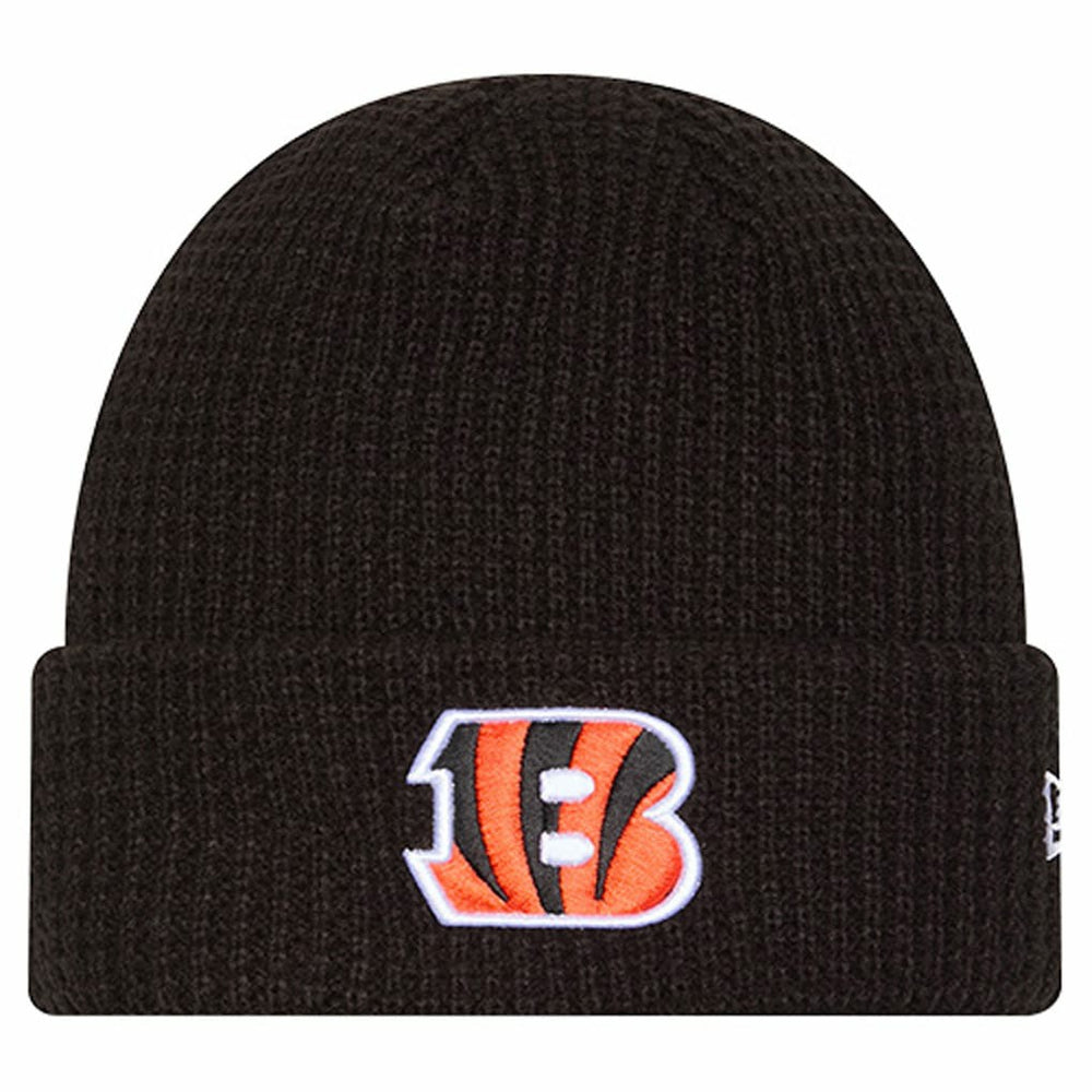 Cincinnati Bengals New Era Youth Waffle Cuffed Knit Hat - Black - NFL