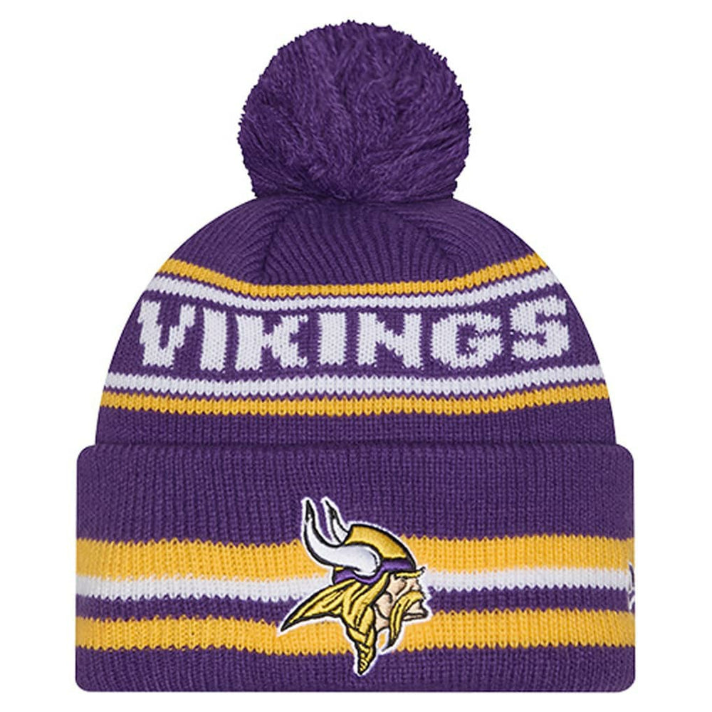Minnesota Vikings New Era Youth Classic Cuffed Knit Hat with Pom - Purple - NFL