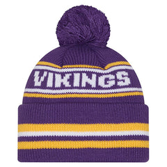Minnesota Vikings New Era Youth Classic Cuffed Knit Hat with Pom - Purple - NFL