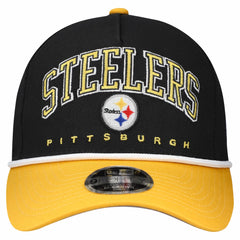 Pittsburgh Steelers New Era Preschool Arch COOLERA 9FORTY A-Frame M-Crown Adjustable Hat - Black/Gold - NFL
