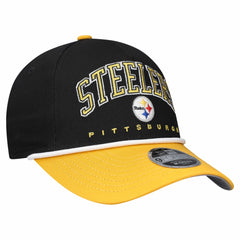 Pittsburgh Steelers New Era Preschool Arch COOLERA 9FORTY A-Frame M-Crown Adjustable Hat - Black/Gold - NFL