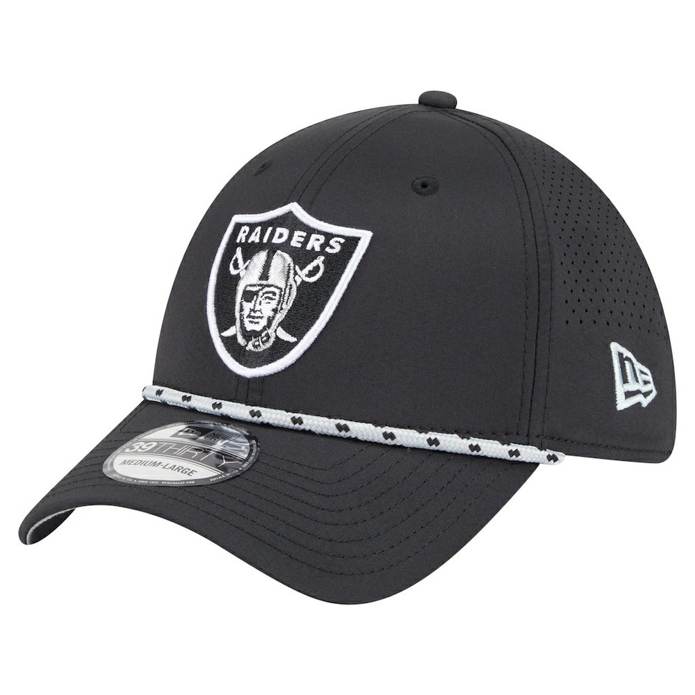 Las Vegas Raiders New Era Perforated 39THIRTY Flex Hat - Black - NFL