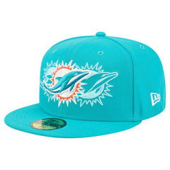 Miami Dolphins New Era Tri-Hit 59FIFTY Fitted Hat - Aqua - NFL