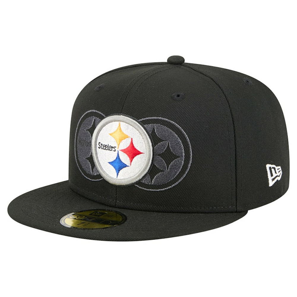 Pittsburgh Steelers New Era Tri-Hit 59FIFTY Fitted Hat - Black - NFL
