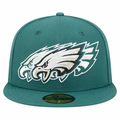 Philadelphia Eagles New Era Tri-Hit 59FIFTY Fitted Hat - Midnight Green - NFL