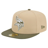 Minnesota Vikings New Era Color Pack A-Frame 59FIFTY Fitted Hat - Light Beige/Olive - NFL