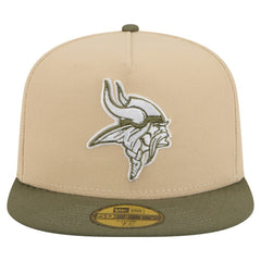 Minnesota Vikings New Era Color Pack A-Frame 59FIFTY Fitted Hat - Light Beige/Olive - NFL