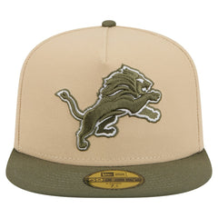 Detroit Lions New Era Color Pack A-Frame 59FIFTY Fitted Hat - Beige/Olive - NFL