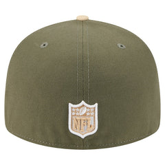 Las Vegas Raiders New Era Two-Tone Color Pack Split Panel 59FIFTY Fitted Hat - Light Beige/Olive - NFL