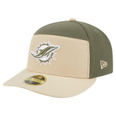 Miami Dolphins New Era Two-Tone Color Pack Split Panel 59FIFTY Fitted Hat - Light Beige/Olive - NFL