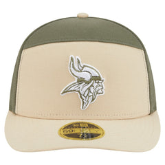 Minnesota Vikings New Era Two-Tone Color Pack Split Panel 59FIFTY Fitted Hat - Light Beige/Olive - NFL