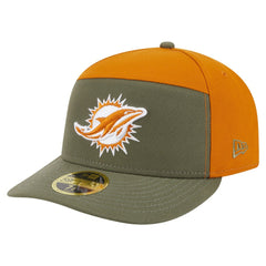 Miami Dolphins New Era Two-Tone Color Pack Split Panel 59FIFTY Fitted Hat - Olive/Brown - NFL